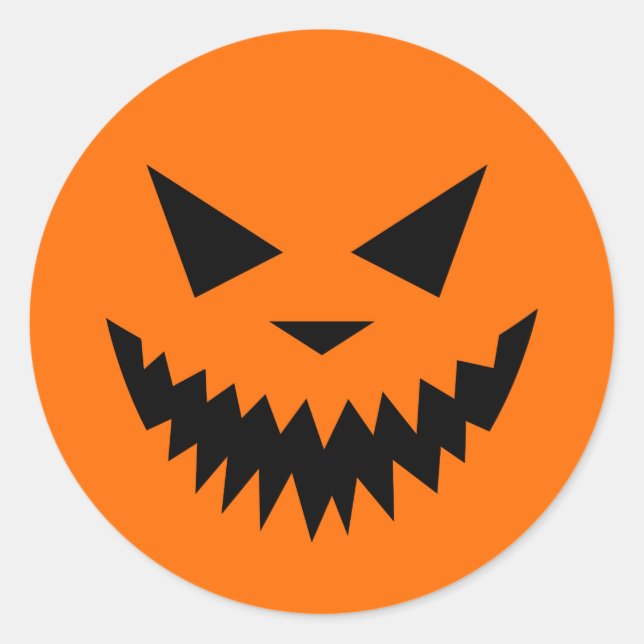 Scary Halloween pumpkin face sticker (Front)