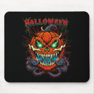 Scary Halloween Pumpkin Funny Design for Halloween Mouse Pad