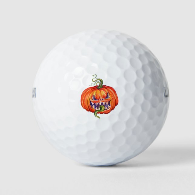 Scary halloween pumpkin golf balls (Front)