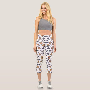 Scary Halloween Pumpkin Pattern Capri Leggings