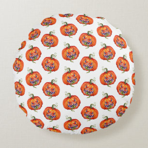 Scary Halloween pumpkin Tote Bag Throw Pillow
