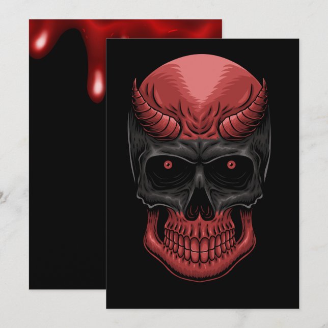 Scary Halloween Skull  Announcement (Front/Back)