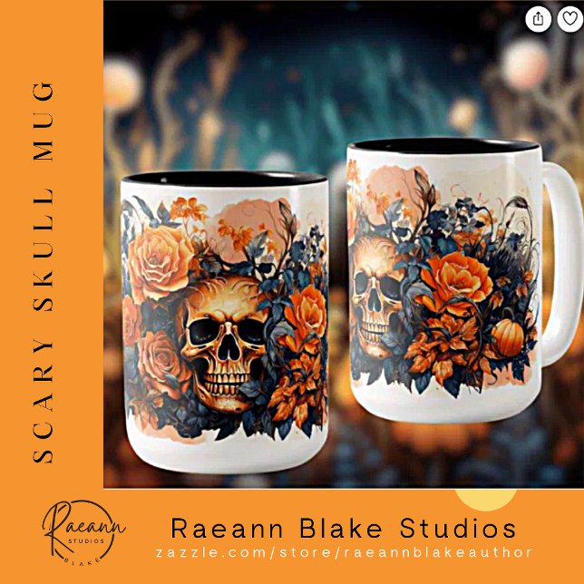 Scary Halloween Skull Ceramic Mug (Creator Uploaded)