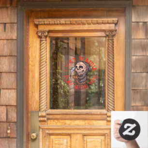 Scary Halloween Skull Grim Reaper  Window Cling