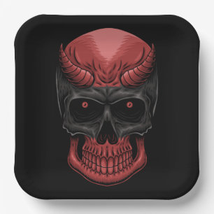 Scary Halloween Skull   Paper Plate