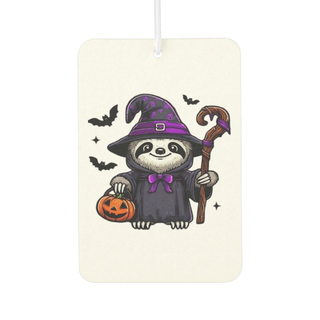 Scary Halloween Sloth Witch Hat Costume Spooky Sea Air Freshener (Front)