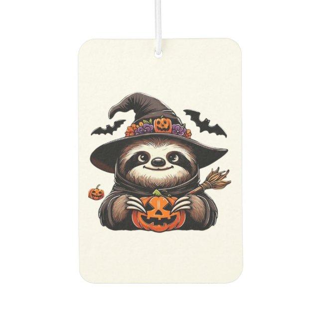 Scary Halloween Sloth Witch Hat Costume Spooky Sea Air Freshener (Front)