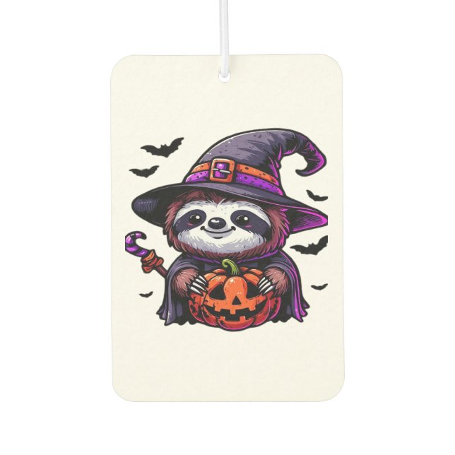 Scary Halloween Sloth Witch Hat Costume Spooky Sea Air Freshener (Front)