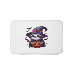 Scary Halloween Sloth Witch Hat Costume Spooky Sea Bath Mat