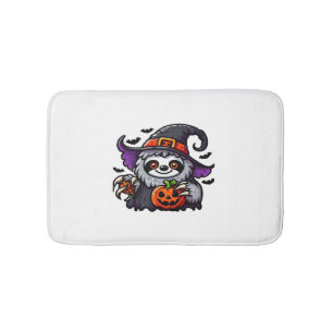 Scary Halloween Sloth Witch Hat Costume Spooky Sea Bath Mat