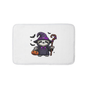 Scary Halloween Sloth Witch Hat Costume Spooky Sea Bath Mat