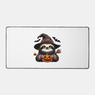 Scary Halloween Sloth Witch Hat Costume Spooky Sea Desk Mat