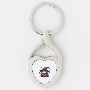Scary Halloween Sloth Witch Hat Costume Spooky Sea Keychain