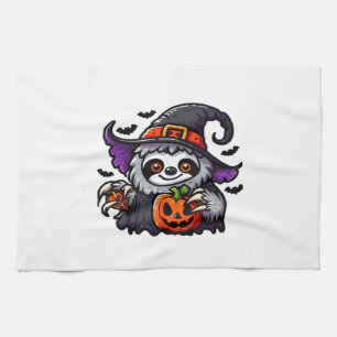 Scary Halloween Sloth Witch Hat Costume Spooky Sea Kitchen Towel