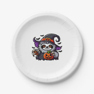 Scary Halloween Sloth Witch Hat Costume Spooky Sea Paper Plate