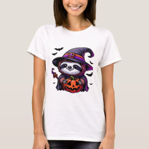 Scary Halloween Sloth Witch Hat Costume Spooky Sea T-Shirt