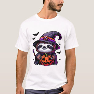 Scary Halloween Sloth Witch Hat Costume Spooky Sea T-Shirt