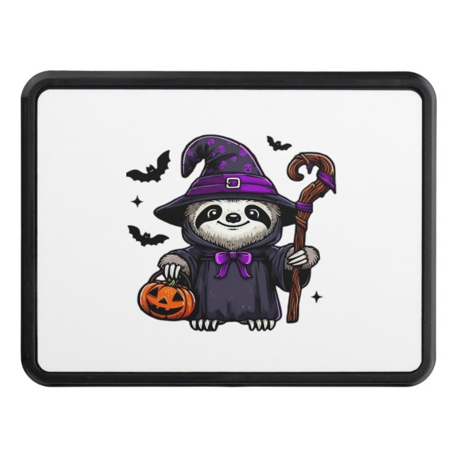 Scary Halloween Sloth Witch Hat Costume Spooky Sea Trailer Hitch Cover (Front)