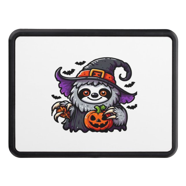 Scary Halloween Sloth Witch Hat Costume Spooky Sea Trailer Hitch Cover (Front)