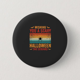 Scary Halloween Spider Web Sunset Design_1 2 Inch Round Button