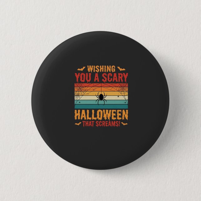 Scary Halloween Spider Web Sunset Design_1 2 Inch Round Button (Front)