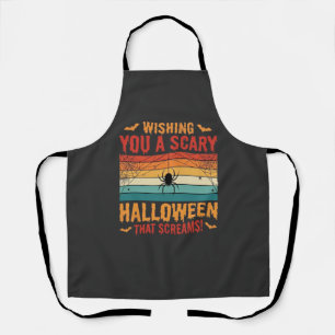 Scary Halloween Spider Web Sunset Design_1 Apron