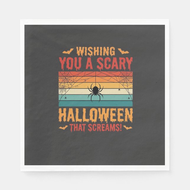 Scary Halloween Spider Web Sunset Design_1 Napkin (Front)