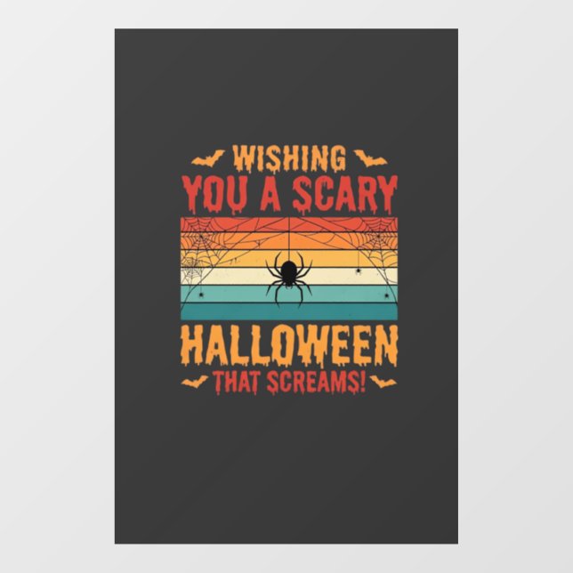 Scary Halloween Spider Web Sunset Design_1 Window Cling (Sheet)