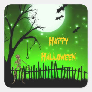 Scary Halloween Square Sticker