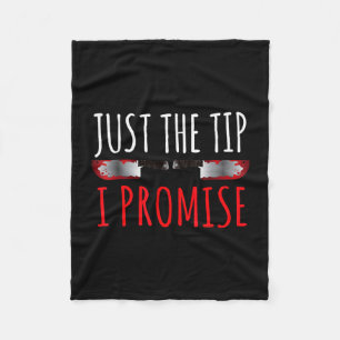 Scary halloween the tip promise bloody knife fleece blanket