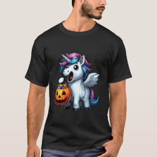 Scary Halloween Unicorn Ghost Spooky Candy Bag T-Shirt