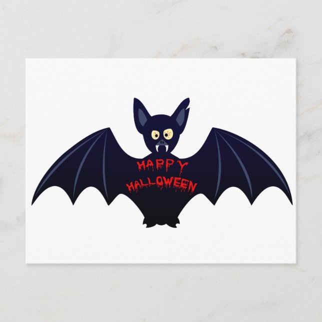Scary halloween vampire bat postcard (Front)