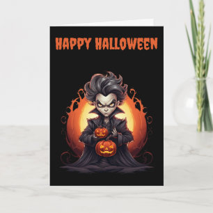 Scary Halloween Vampire Holiday Card