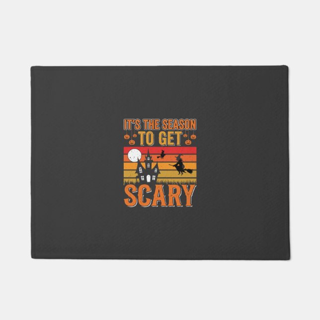 Scary Halloween Witch Haunted House Design_1 Doormat (Front)