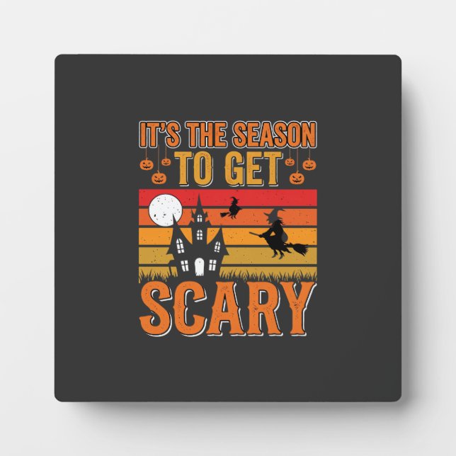 Scary Halloween Witch Haunted House Design_1 Plaque (Front)