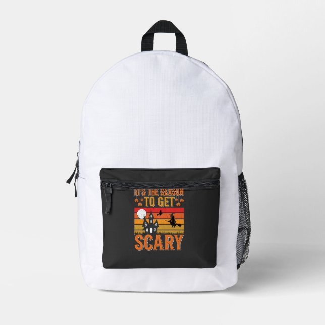 Scary Halloween Witch Haunted House Design_1 Printed Backpack (Front)