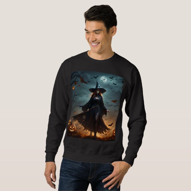 Scary Halloween Witch, Mens Sweatshirt (Front Full)