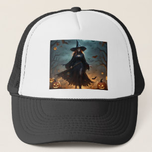 Scary Halloween Witch,  Trucker Hat