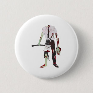 scary halloween zombie 2 inch round button