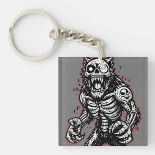 Scary Halloween Zombie Werewolf Keychain