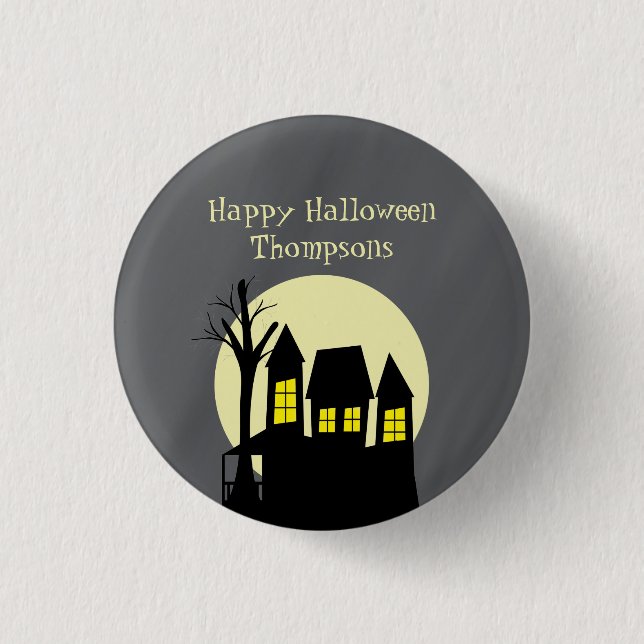 Scary Haunted House 1 Inch Round Button (Front)