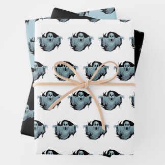 Scary Haunting Ghost Wrapping Paper Sheet