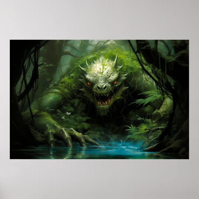 Scary Hidden Monster in Tropical Forest Poster (Front)