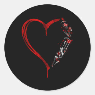 Scary Horror Movie Chain Saw Knife He Horror Movie Classic Round Sticker