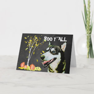 Scary Husky Halloween Card