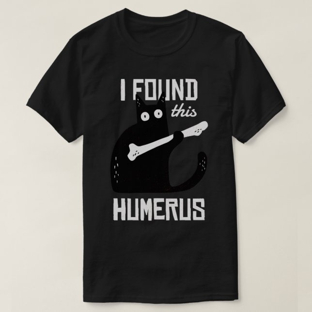 Scary I Found This Humerus Cat Black Humourous Med T-Shirt (Design Front)