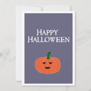 Scary Jack O Lantern Custom Orange Holiday Card