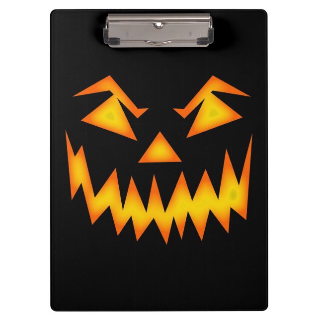 Scary Jack O Lantern Face Clipboard (Front)