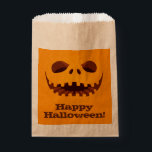Scary Jack o' Lantern Face Halloween Favour Bag<br><div class="desc">A creepy jack o' lantern carved smile is featured on these Halloween party favour bags. Choose WHITE,  ECRU or KRAFT bags. Fun for Halloween party treat favour bags,  kid's Halloween birthday party favour bags and more. MATCHING items in our store.</div>