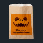 Scary Jack o' Lantern Face Halloween Favour Bag<br><div class="desc">A creepy jack o' lantern carved smile is featured on these Halloween party favour bags. Choose WHITE,  ECRU or KRAFT bags. Fun for Halloween party treat favour bags,  kid's Halloween birthday party favour bags and more. MATCHING items in our store.</div>